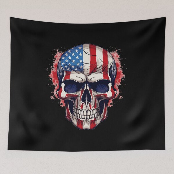 Item preview, American flag skull designed and sold by Mateusz Majcherek.