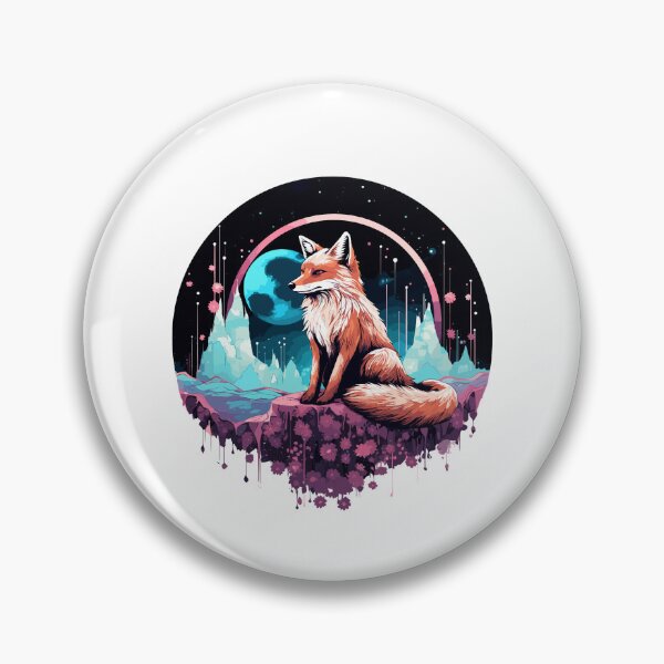 Item preview, Celestial moon flower, fox sitting tall designed and sold by Jerseysrd.