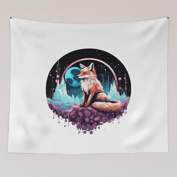 Item preview, Celestial moon flower, fox sitting tall designed and sold by Jerseysrd.