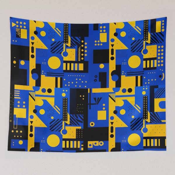 Item preview, Blue and yellow geometric shapes 3 designed and sold by myersdiffusion.