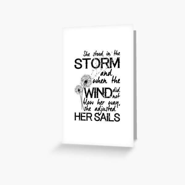 Item preview, She stood in the storm - positive inspiring quote for hope, courage, motivation and self love during adversity designed and sold by stylecomfy.
