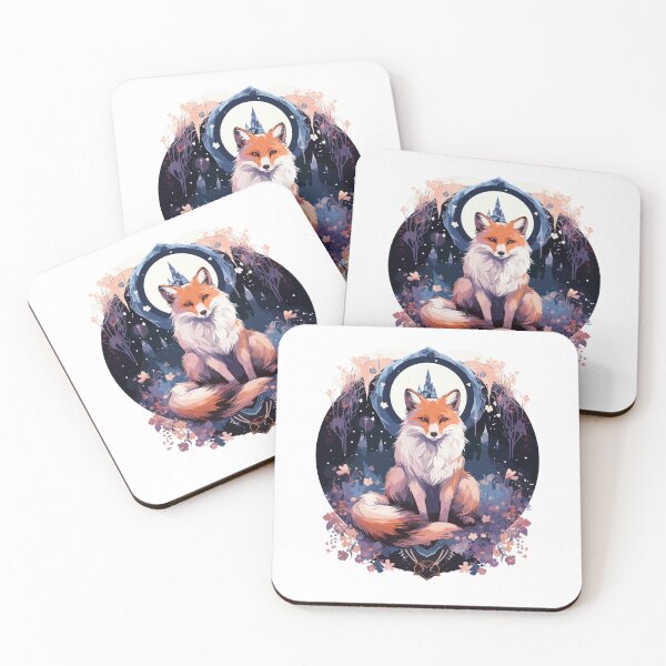 Item preview, Celestial moon flower, fox sitting tall designed and sold by Jerseysrd.