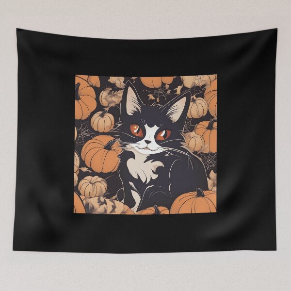 Item preview, Halloween cat among the pumpkins designed and sold by lori189.