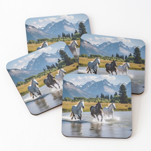 Item preview, Horses running the the stream at the Grand Tetons designed and sold by Kristylynn757.