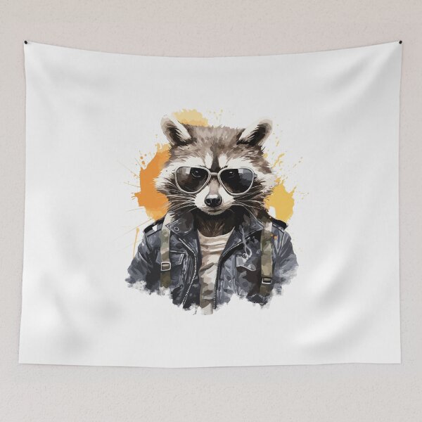 Item preview, Cool raccoon in black jacket designed and sold by Jerseysrd.