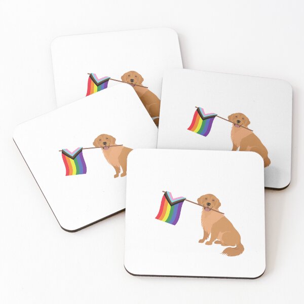 Item preview, Pride Flag Golden Retriever designed and sold by nyccatmom.
