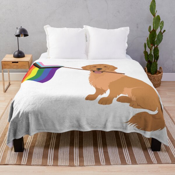 Item preview, Pride Flag Golden Retriever designed and sold by nyccatmom.