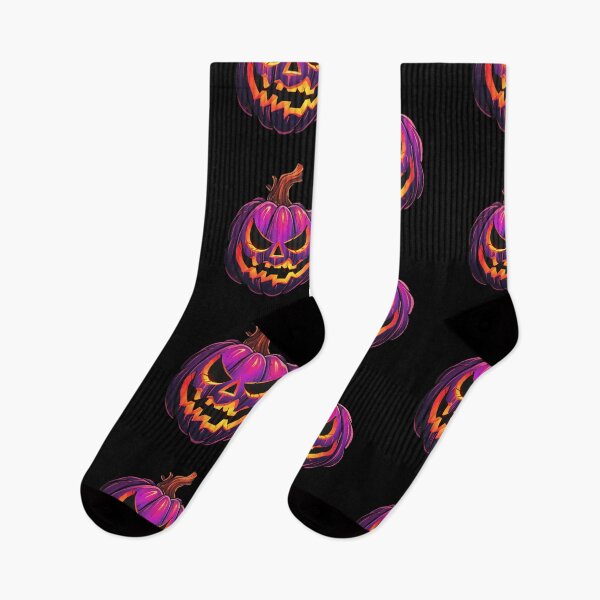 Item preview, scary neon pumpkin  designed and sold by Wickystickers.