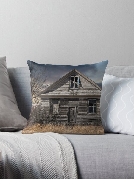 Item preview, Desolate Weeping - An Abandoned Home Against a Winter Sunset Sky designed and sold by Amanda White.