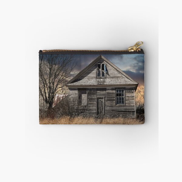 Item preview, Desolate Weeping - An Abandoned Home Against a Winter Sunset Sky designed and sold by Amanda White.