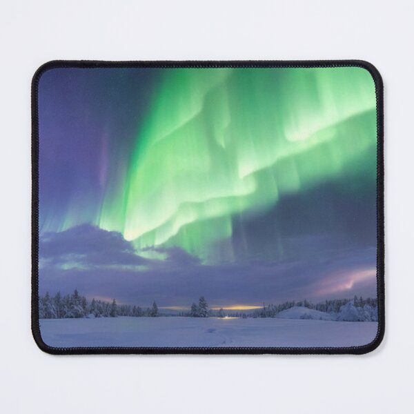 Item preview, Aurora's Embrace: Enchanting Snowscape beneath the Night Sky designed and sold by RedArtG09.