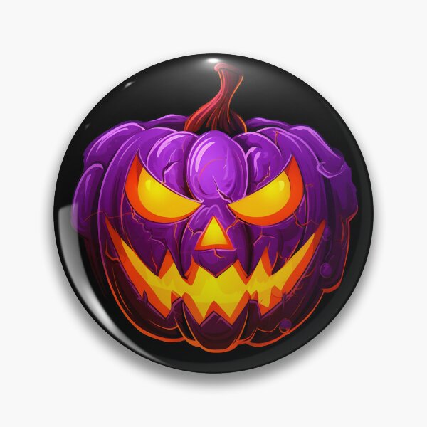 Item preview, purple neon pumpkin face  designed and sold by Wickystickers.