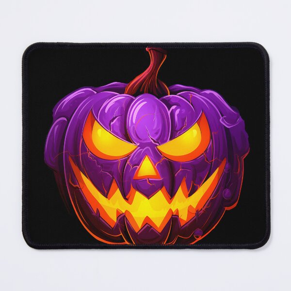 Item preview, purple neon pumpkin face  designed and sold by Wickystickers.