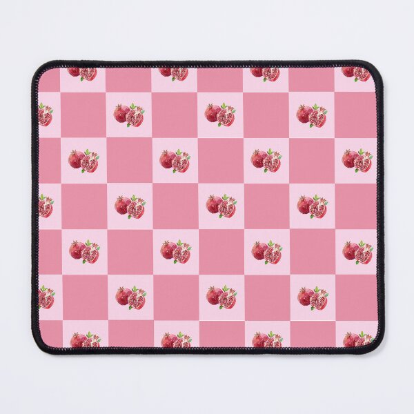 Item preview, Pink checker square pomegranate line art pattern designed and sold by AnnaE-Designs.