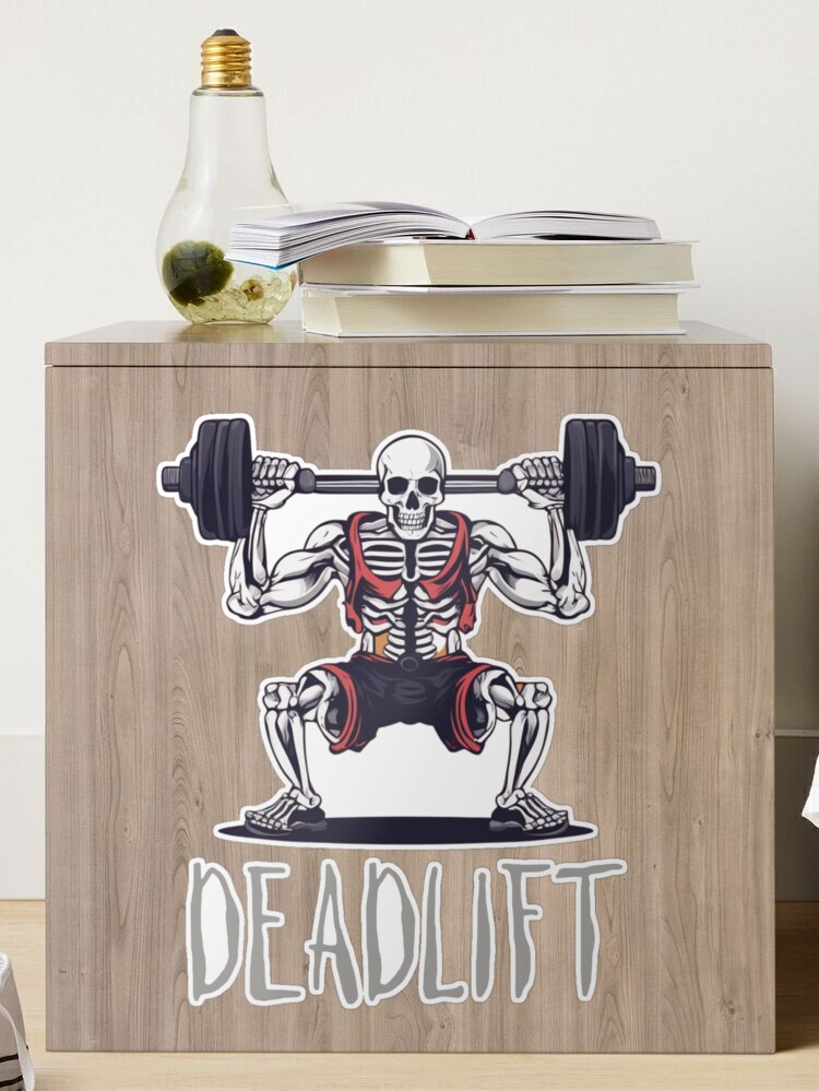 Deadlift Weight Lifting Gym Workout Skeleton Gifts Funny Deadlift  Weightlifting Gym Workout Halloween Party Throw Pillow, 18x18, Multicolor