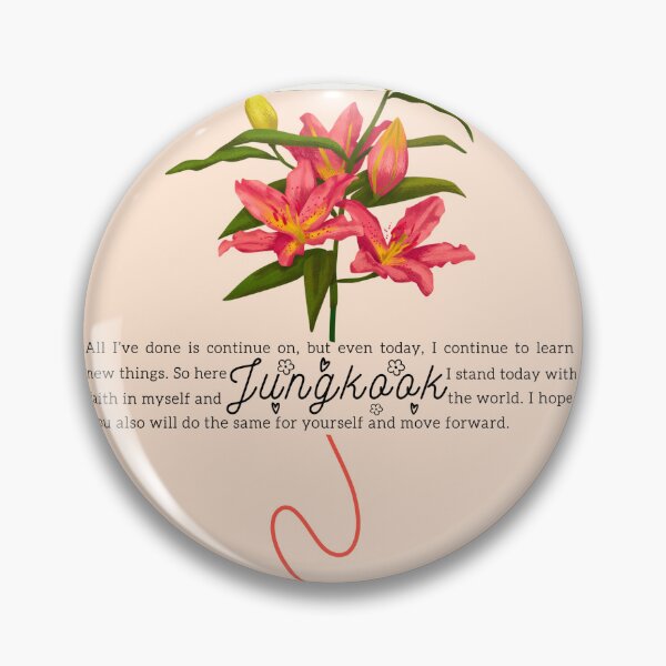 Item preview, BTS Jungkook Birth Flower Series Art + Motivational Quotes designed and sold by Gotspringdayluv.