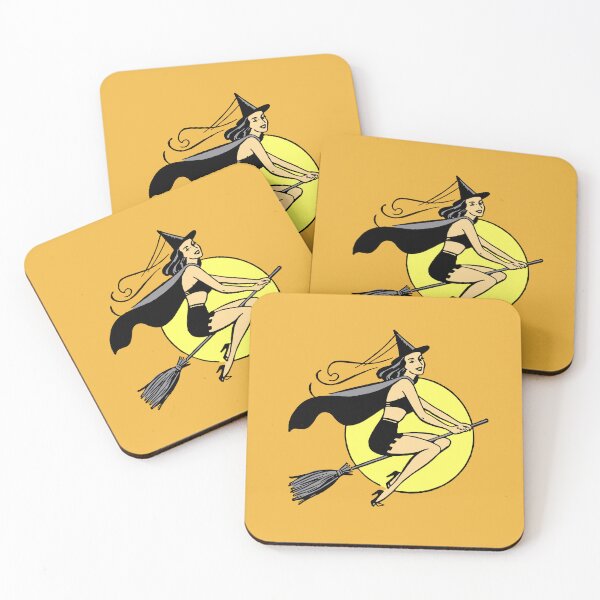 Item preview, Vintage Retro Halloween Pinup Witch designed and sold by PUFFYP.