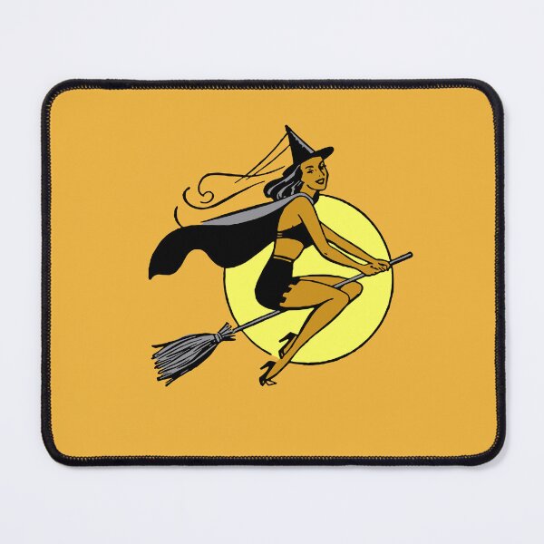 Item preview, Vintage Retro Halloween Pinup Black Witch designed and sold by PUFFYP.