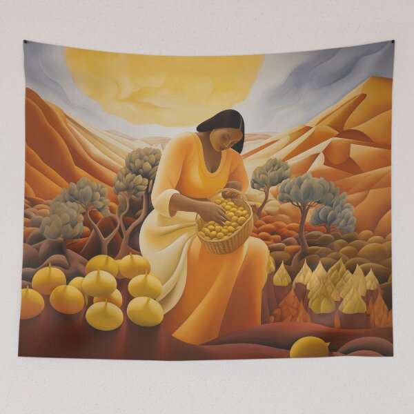 Item preview, Woman Gathers a Basket of Fruit designed and sold by YoPedro.