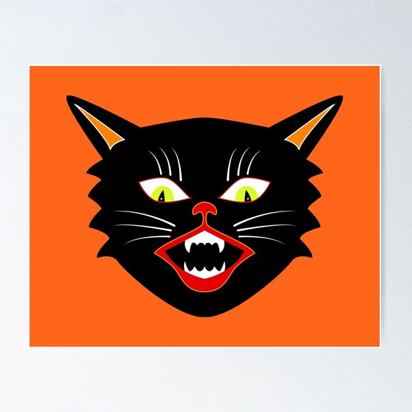Item preview, Vintage Halloween Decoration Black Cat III designed and sold by Pixelchicken.