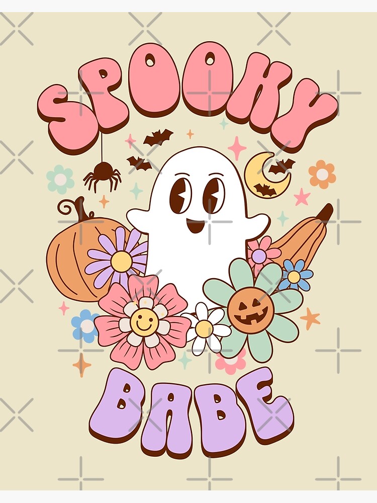 Spooky Babe Kawaii Ghost Retro Halloween Preppy Aesthetic - Spooky Babe -  Mug