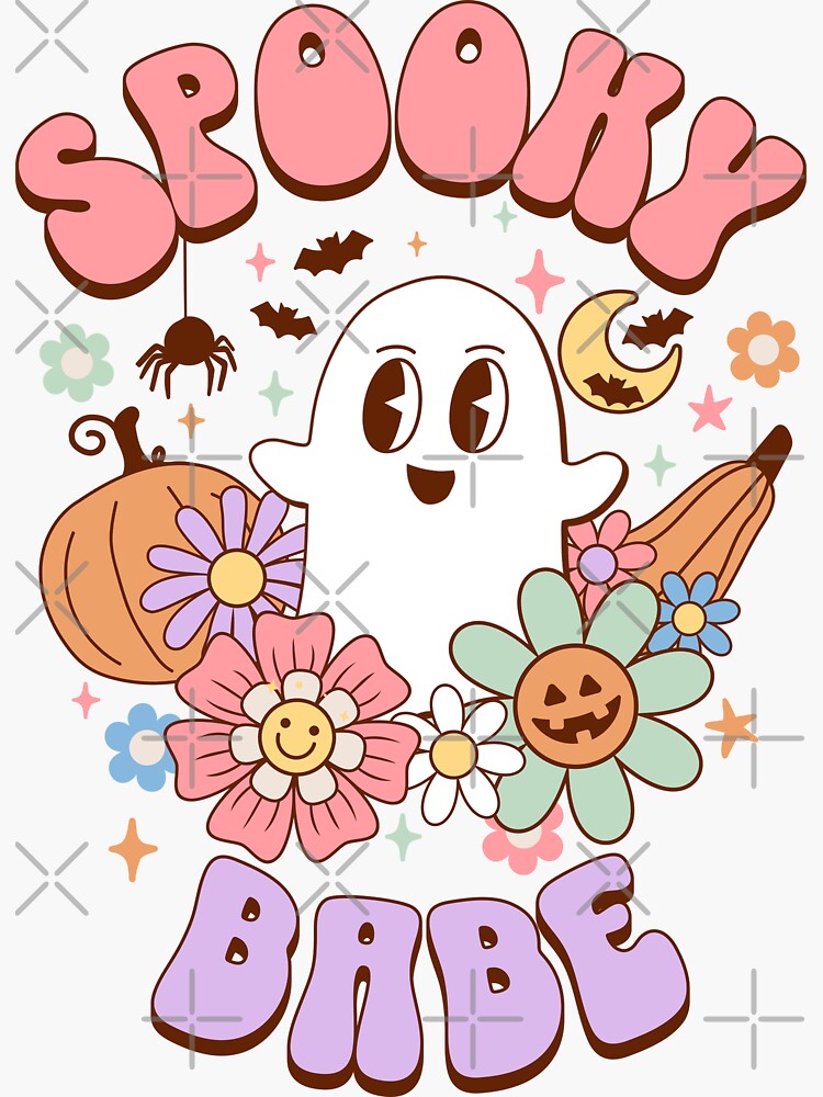 Spooky Babe Kawaii Ghost Retro Halloween Preppy Aesthetic - Spooky Babe -  Mug