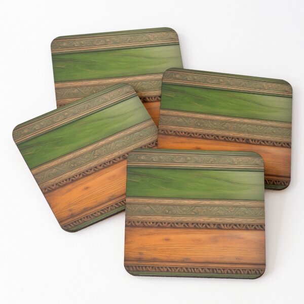 Item preview, green orange wooden fence designed and sold by DRAGONFIASCO.