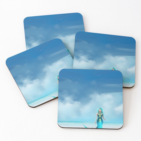 Item preview, Blue Hair Mermaid Minimalist Mermaid at the Beach - AI Art 1 of 4 designed and sold by Beachy.