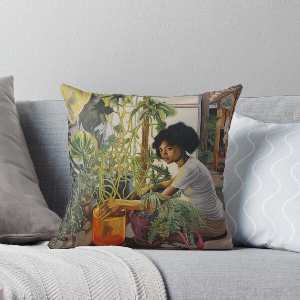 Item preview, Gardener in Her Greenhouse Tending Plants designed and sold by YoPedro.