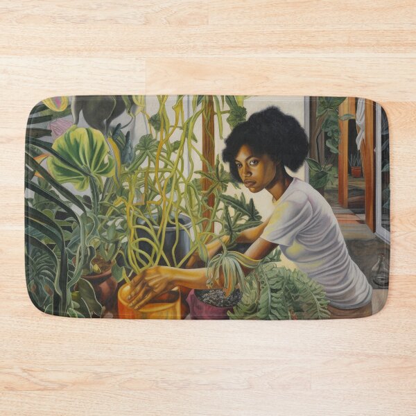 Item preview, Gardener in Her Greenhouse Tending Plants designed and sold by YoPedro.
