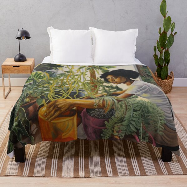 Item preview, Gardener in Her Greenhouse Tending Plants designed and sold by YoPedro.