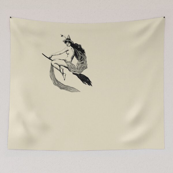 Item preview, Halloween Vintage Retro Witch on Broom designed and sold by PUFFYP.