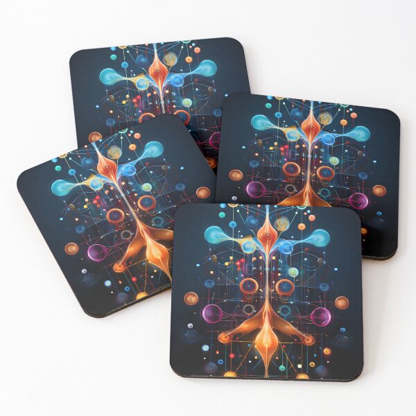 Item preview, A colorful abstract art piece that depicts the vibrational flow of luminous energy in the style of technological fusion and symmetrical balance designed and sold by AI-Only Creations.