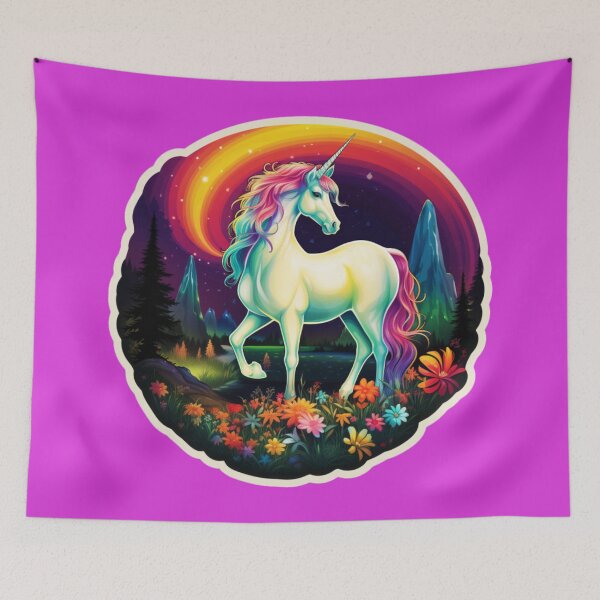 Item preview, Wild unicron in freedom of the rainbow (pink background) designed and sold by Tabuku.
