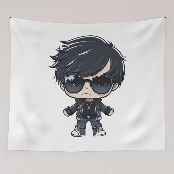 Item preview, cute emo boy with sunglasses designed and sold by Majkel & Majkel.