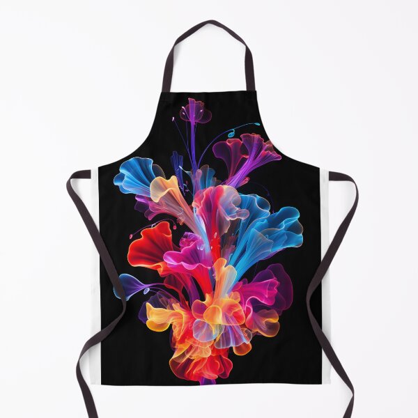 Item preview, A very colorful acrylic painting image of bioluminescent flowers in the style of photogram designed and sold by AI-Only Creations.