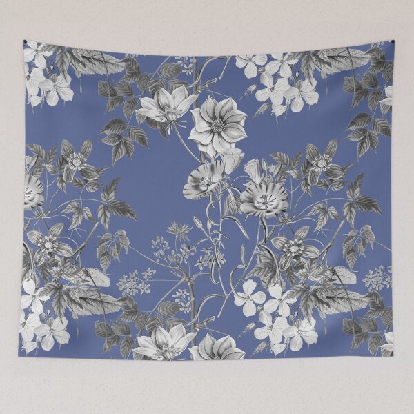 Item preview, Blue Background Flowers Pattern designed and sold by OwnDesignOnline.