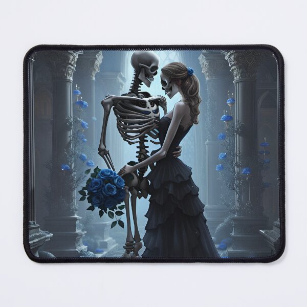 Item preview, Skeleton wedding with blue roses designed and sold by GothicRubette.