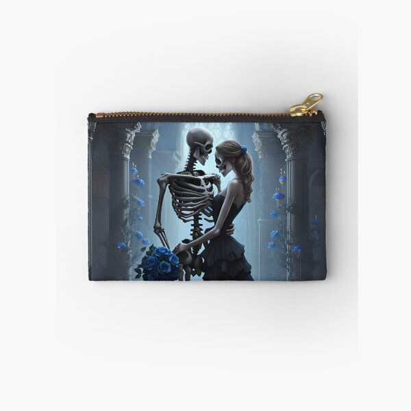 Item preview, Skeleton wedding with blue roses designed and sold by GothicRubette.