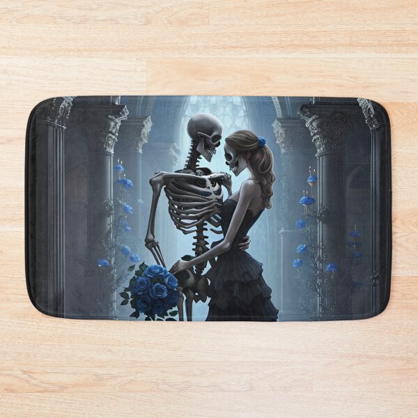 Item preview, Skeleton wedding with blue roses designed and sold by GothicRubette.