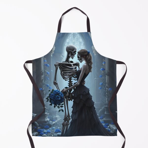 Item preview, Skeleton wedding with blue roses designed and sold by GothicRubette.