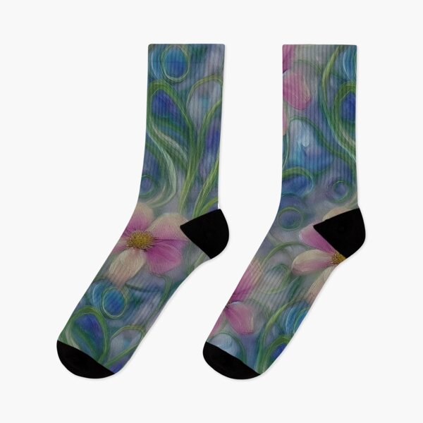 Artikelvorschau, Rosa Blumenwirbel entworfen und verkauft von Poetic Patterns Studio.