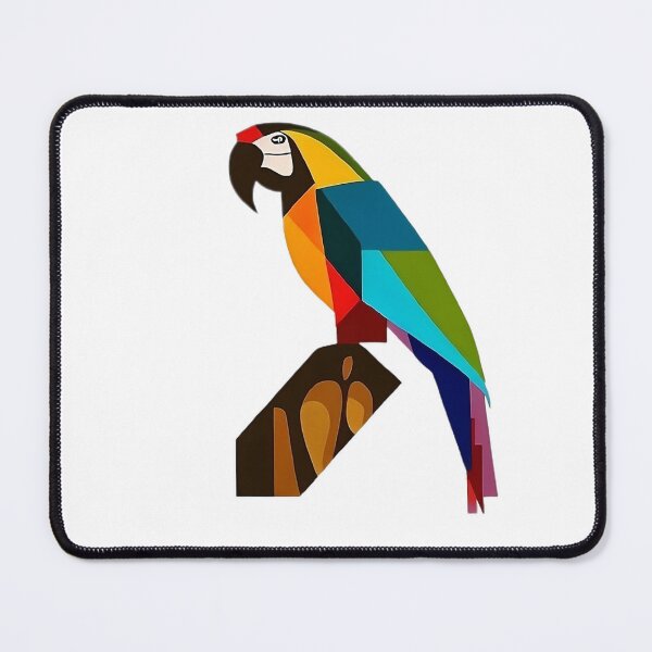 Item preview, Colorful Macaw on a Trunk in Geometric Style, Aesthetic designed and sold by MinimalistHaven.