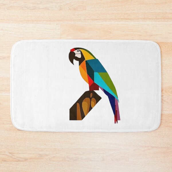 Item preview, Colorful Macaw on a Trunk in Geometric Style, Aesthetic designed and sold by MinimalistHaven.
