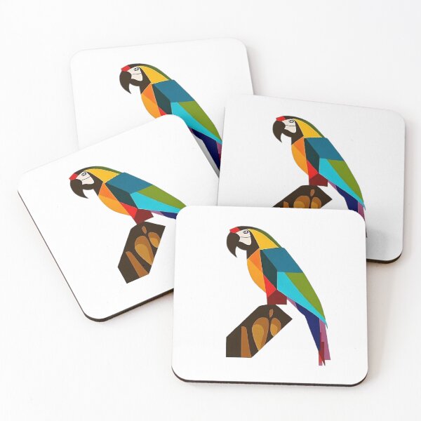 Item preview, Colorful Macaw on a Trunk in Geometric Style, Aesthetic designed and sold by MinimalistHaven.