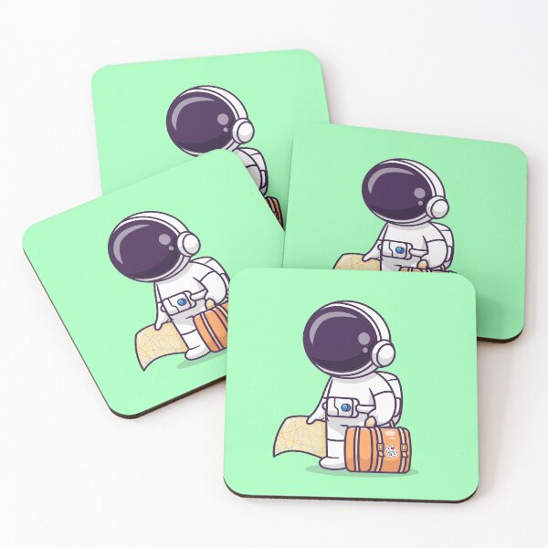Item preview, Cute astronaut traveling with map and suitcase designed and sold by hjian8219.
