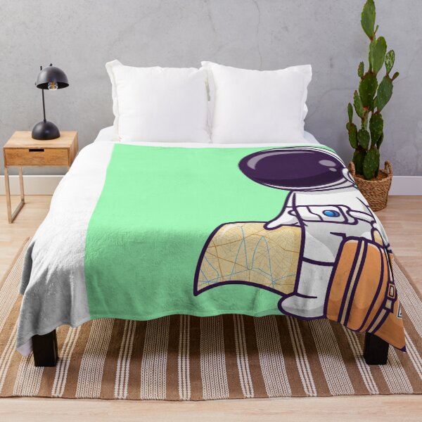 Item preview, Cute astronaut traveling with map and suitcase designed and sold by hjian8219.