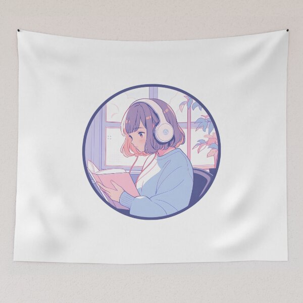 Item preview, Lofi girl the reader - Reading Cartoon Characters designed and sold by Ordinary Life Works.