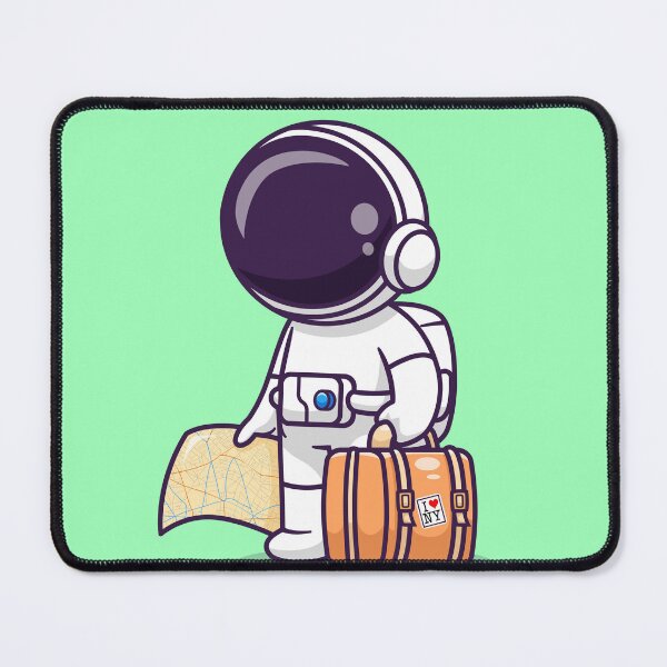 Item preview, Cute astronaut traveling with map and suitcase designed and sold by hjian8219.