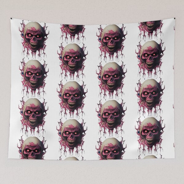 Item preview, Abstract Digital Art with Pink Skull and Red Eyes designed and sold by Toph Moses.